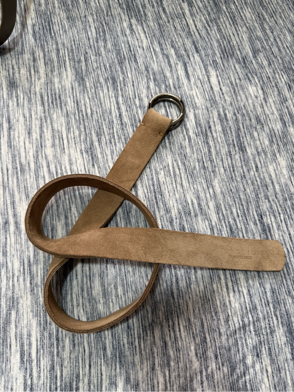 Kenneth Cole Brown Suede Double O-Ring Belt